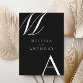 Elegant monogram moderne minimalistische bruiloft kaart