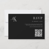 Elegant monogram moderne minimalistische bruiloft RSVP kaartje (Voorkant)