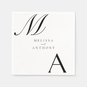 Elegant monogram moderne minimalistische bruiloft servet