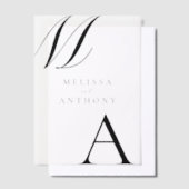 Elegant monogram moderne minimalistische bruiloft vellum uitnodigingen (Offset)