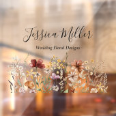 Elegant Monogram Mooi Waterverf Wildbloem Raamsticker (Vel 2)