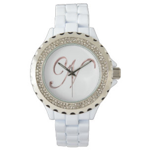 Elegant Monogram N Roos Gold Horloge