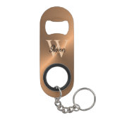 Elegant monogram Naam Bronze Metallic Mannen  Mini Flessenopener (Achterkant)