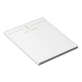 Elegant Monogram Naam Gold White Notepad Notitieblok (Schuin)