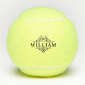 Elegant Monogram Naam Initiaal Tennisballen (Voorkant)