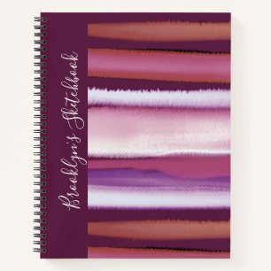 Elegant Monogram Naam Paarse artiest Sketchbook Notitieboek