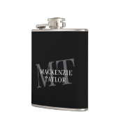 Elegant Monogram Name Personalized Text  Heupfles (Links)