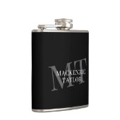 Elegant Monogram Name Personalized Text  Heupfles (Rechts)