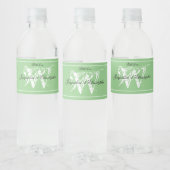 Elegant Monogram + Names Chic Soft Green Wedding Waterfles Etiket (Flessen)