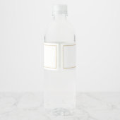 Elegant Monogram Names Chic White & Gold Wedding Waterfles Etiket (Achterkant)