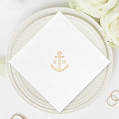 Élégant Monogram Nautical Ancre Mariage
