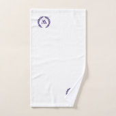 Elegant Monogram Navy Blue op White Towel Set Bad Handdoek (Handdoek)