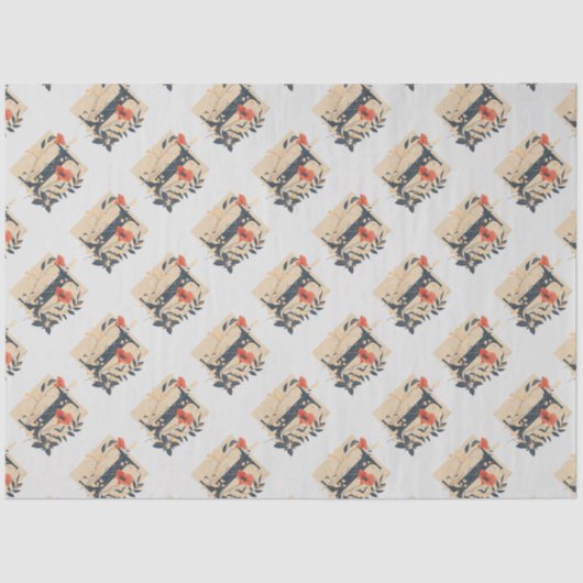 Elegant monogram ontwerp Letter I patroon 1 Tissuepapier (Voorkant)