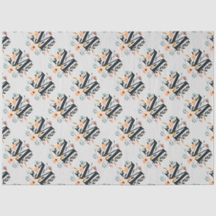 Elegant monogram ontwerp Letter M patroon 1 Tissuepapier