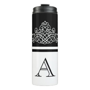 Elegant monogram ontwerp thermosbeker