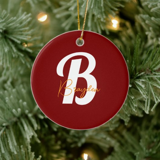 Elegant Monogram op maat Keramisch Ornament (Boom)