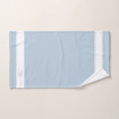 Elegant monogram op wit en wonderbaarlijk blauw bad handdoek (Handdoek)