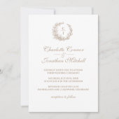 Elegant Monogram & Paar's Foto Bruiloft Kaart (Voorkant)