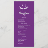 Elegant Monogram Paars Jewel Tone Dinner Menu (Voorkant)