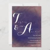 Elegant Monogram Paars Wedding Save The Date (Voorkant)