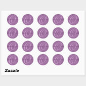 Elegant Monogram Paarse Plum Bruiloft Sticker (Vel)