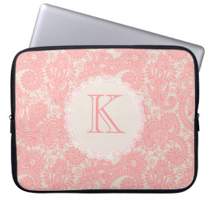 Elegant Monogram Paisley Designer Laptop Bag Sleeve