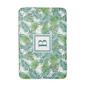 Elegant Monogram Palm Leaves Patroon Badmat (Voorkant Verticaal)