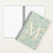 Elegant Monogram Pastel Green Jasmine Floral Notitieboek (Binnen)
