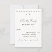 Elégant Monogram Pearl Wedding Carte RSVP (Devant)