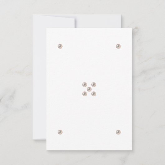 Elégant Monogram Pearl Wedding Carte RSVP (Dos)