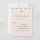Elégant Monogram Pearl Wedding Carte RSVP (Devant)