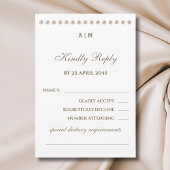 Elégant Monogram Pearl Wedding Carte RSVP