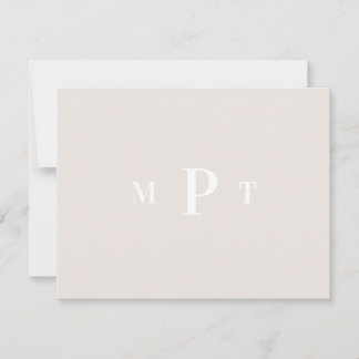 Elegant Monogram Persoonlijk Briefpapier Uitnodigi Kaart