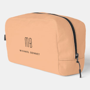 Elegant Monogram Perzik Toilettasje