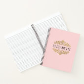 Élégant Monogram Pink Gold Office Carnet scolaire (Intérieur)