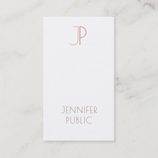 Elegant Monogram Plain Modern Professional Luxe Visitekaartje (Voorkant)