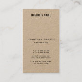 Elegant Monogram Premium Kraft Unieke Verticale Kr Visitekaartje (Achterkant)