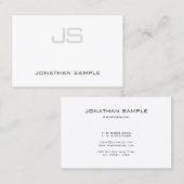 Elegant Monogram Professional Clear Plain Visitekaartje (Voorkant / Achterkant)