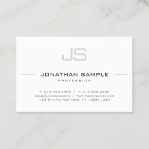 Elegant Monogram Professional Smart Modern Plain Visitekaartje