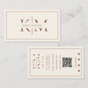 Elegant Monogram Professioneel Bruin Ivoor Modern Visitekaartje