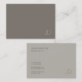 Elegant Monogram Professioneel Trendy Plain Modern Visitekaartje (Voorkant / Achterkant)