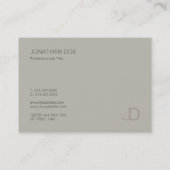 Elegant Monogram Professioneel Trendy Plain Modern Visitekaartje (Achterkant)