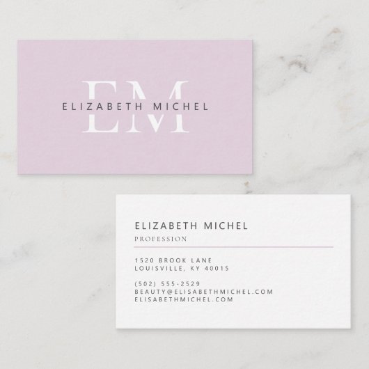 Elegant Monogram Professioneel Visitekaartje (Voorkant / Achterkant)