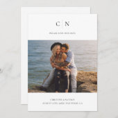 Elegant Monogram QR-code Save The Date (Voorkant / Achterkant)