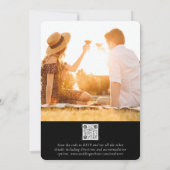 Elegant Monogram QR Code Weddenschap Kaart (Achterkant)