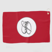 Elegant Monogram Red Golf Towel Golfhanddoek (Horizontaal)