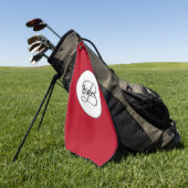Elegant Monogram Red Golf Towel Golfhanddoek (Groen)