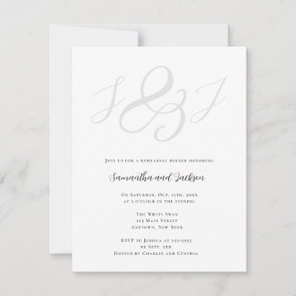 Elegant Monogram repetitie Inwendige uitnodiging