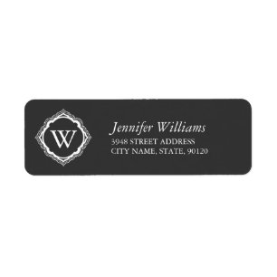 Elegant Monogram retouradres labels