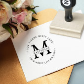 Elegant Monogram Retouradres Rubberstempel